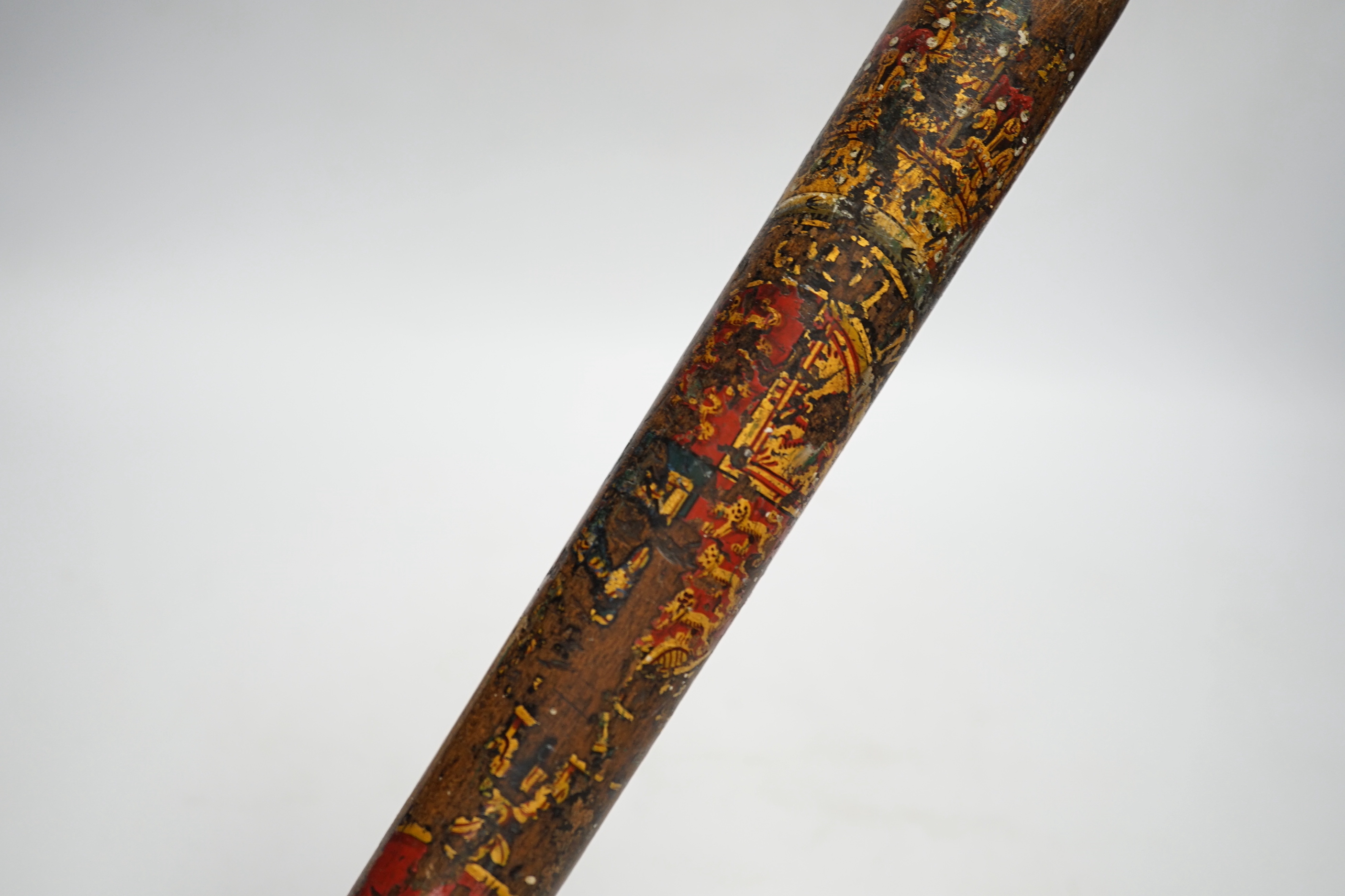 Victorian turned and painted wood police truncheon, 43cm